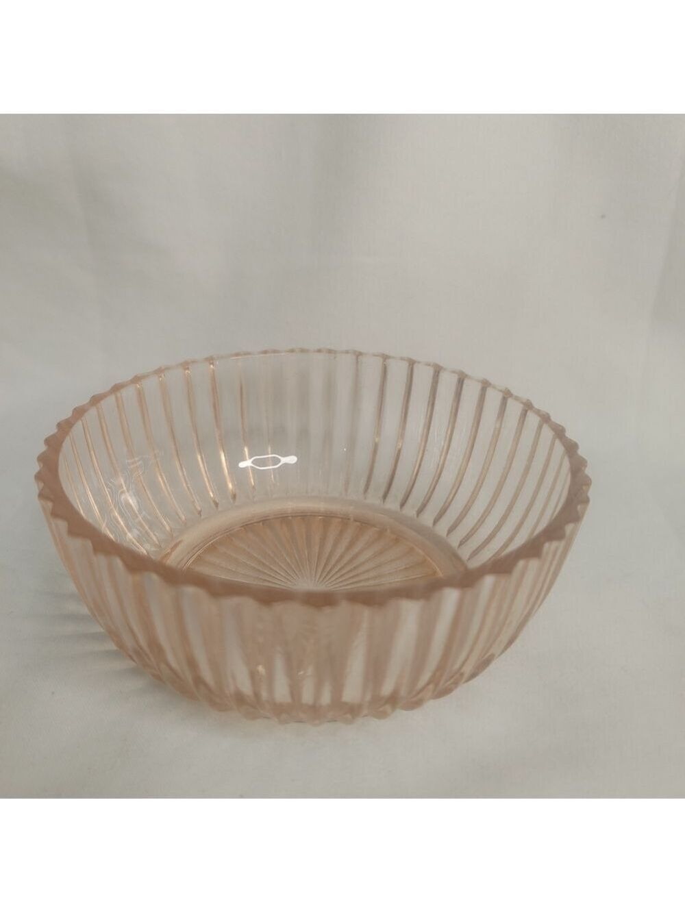 Vintage Anchor Hocking Queen Mary Pink Depression Glass Ribbed Berry Bowl